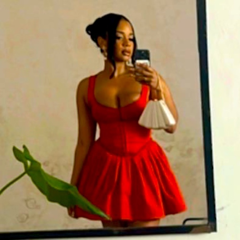 Red Corset Mini Dress, House of CB. Worn Once